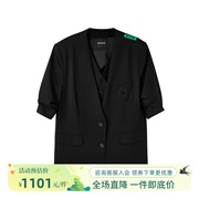 uti尤缇2024春季黑色假两件中袖西装外套女MJ140748490联名款