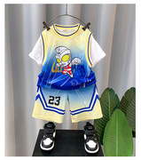 童装男童奥特曼衣服2-10岁酷帅男孩夏装短袖套装夏季运动篮球服潮