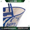 香港直邮KENZO 女士灰色和蓝色棉质托特包 FC52SA550F02-74