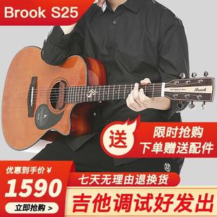 brook乐手时代布鲁克s25吉他，初学入门41寸民谣，单板吉它41寸电箱款