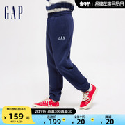Gap男童2024春季logo中腰法式圈织软束口裤儿童装卫裤429343