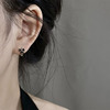 黑色蝴蝶结耳钉女小众设计感精致小巧耳环2022年时尚百搭耳饰