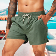 盖浪夏季弹力运动短裤纯色速干沙滩短裤有内衬可下水大码游泳裤