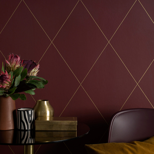 现代简约北欧纯色 红色几何格子壁布 客厅电视背景墙定制无缝壁画
