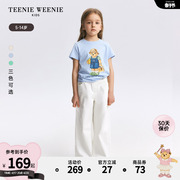 TeenieWeenie Kids小熊童装24夏季女童全棉简约圆领印花短袖