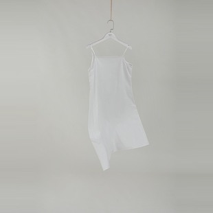 绽放625朵黑白灰系列·云朵白色棉长款吊带裙打底衬裙连衣裙