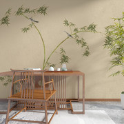 新中式花鸟画手绘竹子环保，壁画淡雅客厅电视，背景墙纸卧室墙画壁纸