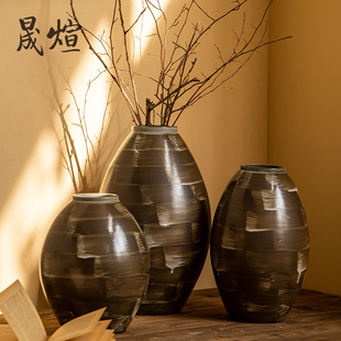 景德镇陶瓷台面花瓶现代简约客厅电视柜创意欧式干花家居装饰摆件