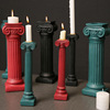 欧式罗马柱树脂烛台北欧希蜡女神香薰烛台创意客厅样板房道具摆件