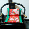 复古中式古典家居布艺，东北花布红色腰枕坐垫，椅垫含芯午睡枕头套装