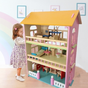 木制ins北欧积木房子别墅玩具儿童doll house娃娃房小家具过家家