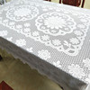 复古西餐桌布白色，镂空蕾丝花边长方形茶几沙发巾，万用盖巾布艺