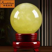 天然黄水晶球摆件原石打磨风，水球招财客厅，办公室桌面装饰玄关摆设