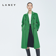 lancy朗姿羊毛大衣女2022冬季收腰显瘦双排，扣双面呢女士外套