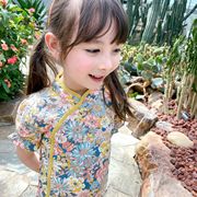 儿童旗袍女童旗袍夏装，洋气改良版中国风汉服裙子宝宝唐装