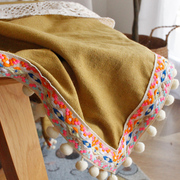 简约现代棉麻餐桌布圆长方形，茶几书桌台布素色盖布巾纯色防尘布艺