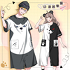 夏季纯棉短袖日系可爱动漫物卡通连体睡衣男女青少年学生情侣宽松
