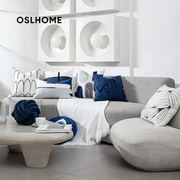 OQ5M抱枕套轻奢现代简约沙发样板间ins腰枕靠民宿设计师蓝