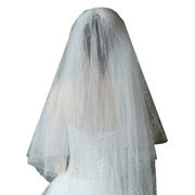 新娘结婚头纱森系超仙网红同款拍照道具白色蓬蓬短款头纱头饰