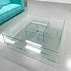 glas意大利设计师透明钢化玻璃，茶几艺术意式极简北欧创意方形茶桌