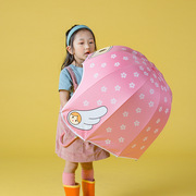 蘑菇网红伞创意儿童头盔晴雨伞遮太阳伞萌可爱日系卡通帽子伞