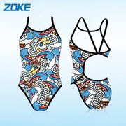 zoke洲克儿童泳衣女童女孩，小童速干中大童，竞速专业训练比赛游泳衣