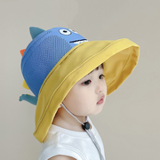 宝宝帽子夏季男童遮阳帽大帽檐，儿童防晒帽，可爱夏天男孩太阳渔夫帽