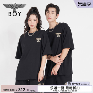 星辰大海boylondon潮牌短袖，情侣款春夏新烫金，翅膀t恤n01052