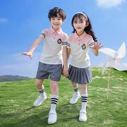 校服套装小学生夏季班服四件套儿童校服春秋装纯棉幼儿园园服夏装