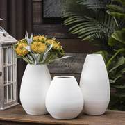 现代白色陶瓷花瓶欧式简约创意花插客厅餐桌茶几摆件花器软装饰品