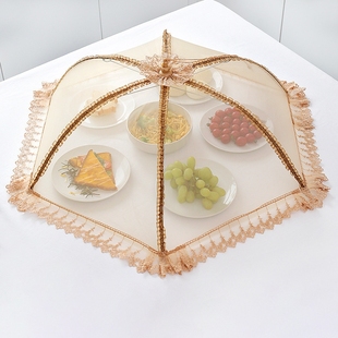 饭菜罩可折叠餐桌食物罩防尘防虫防蝇家用遮菜盖伞厨房长方形