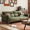 北欧实木沙发日式复古布艺，小户型沙发简约现代三人位白蜡木家具