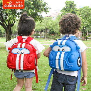 supercute儿童书包男孩双肩包男童(包男童，)宝宝小汽车幼儿园超级飞侠背包