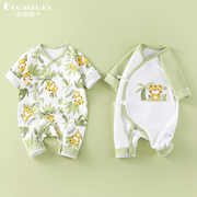 2件装0-6婴儿衣服春秋冬季和尚服新生婴儿连体衣满月宝宝纯棉哈衣