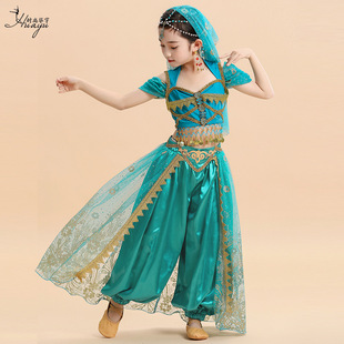 儿童肚皮舞茉莉公主服装女童印度舞，阿拉丁神灯印度公主表演服