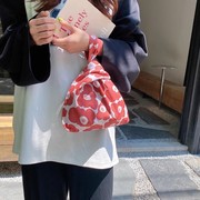 女夏日式手提布袋卡通，手拎手挽袋子手包手腕，包零钱小包