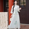 新中式国风古典水墨荷花，连衣裙女装配半身裙，的汉服套装小个子上衣