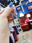 韩国tt方形手链手表，女士时尚简约复古气质钢带，石英潮流欧美风
