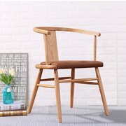 实木餐椅美式复古太师椅新中式古典实木椅子北欧休闲简约酒店餐椅