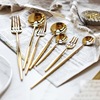 欧式葡萄牙金色不锈钢家用西餐叉，勺筷子四件套，牛排餐具套装全套