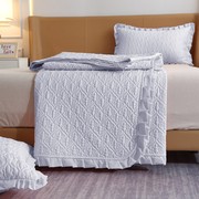 纯色凉感床盖款软席，1.5m单人床夹棉床单，双人加厚冰丝空调席三件套