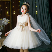 女童礼服公主裙夏季花童婚礼走秀钢琴儿童演出服主持人蓬蓬纱裙子
