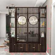 玖辛奈佳时尚新中式屏风隔断柜客厅现代简约进门入户间厅装饰实木