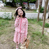 韩版童装女童爱心海军领开衫毛衣外套儿童针织半身短裙子两件套装