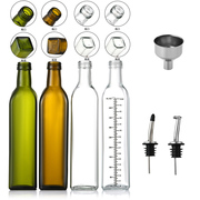 厨房用品套装橄榄油瓶500ml方形墨绿玻璃，油瓶透明油壶方形油瓶