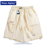 NASA联名大码速干冰丝凉感短裤男款夏季潮流胖子宽松五分沙滩裤子