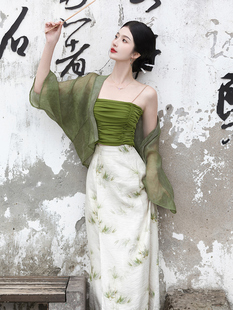新中式原创复古罗敷裙复古国风汉服穿搭温婉东方美超仙绝美套装裙