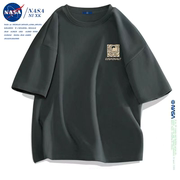 NASA联名潮牌国潮太空短袖T恤男夏季百搭情侣正肩女宽松