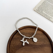 女项链纯银手链简约小众之设计感999宝宝银手镯满月婴儿礼韩国东
