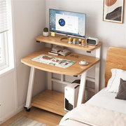 小型电脑桌台式迷你家用书桌移动床边桌网课简易小户型双层办公桌
